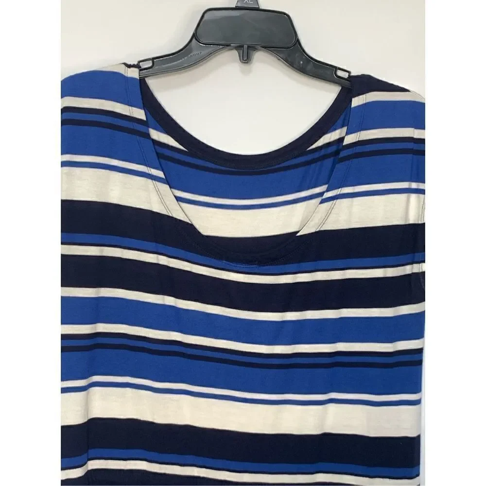 Gap capped sleeve striped dress size small 100% rayon